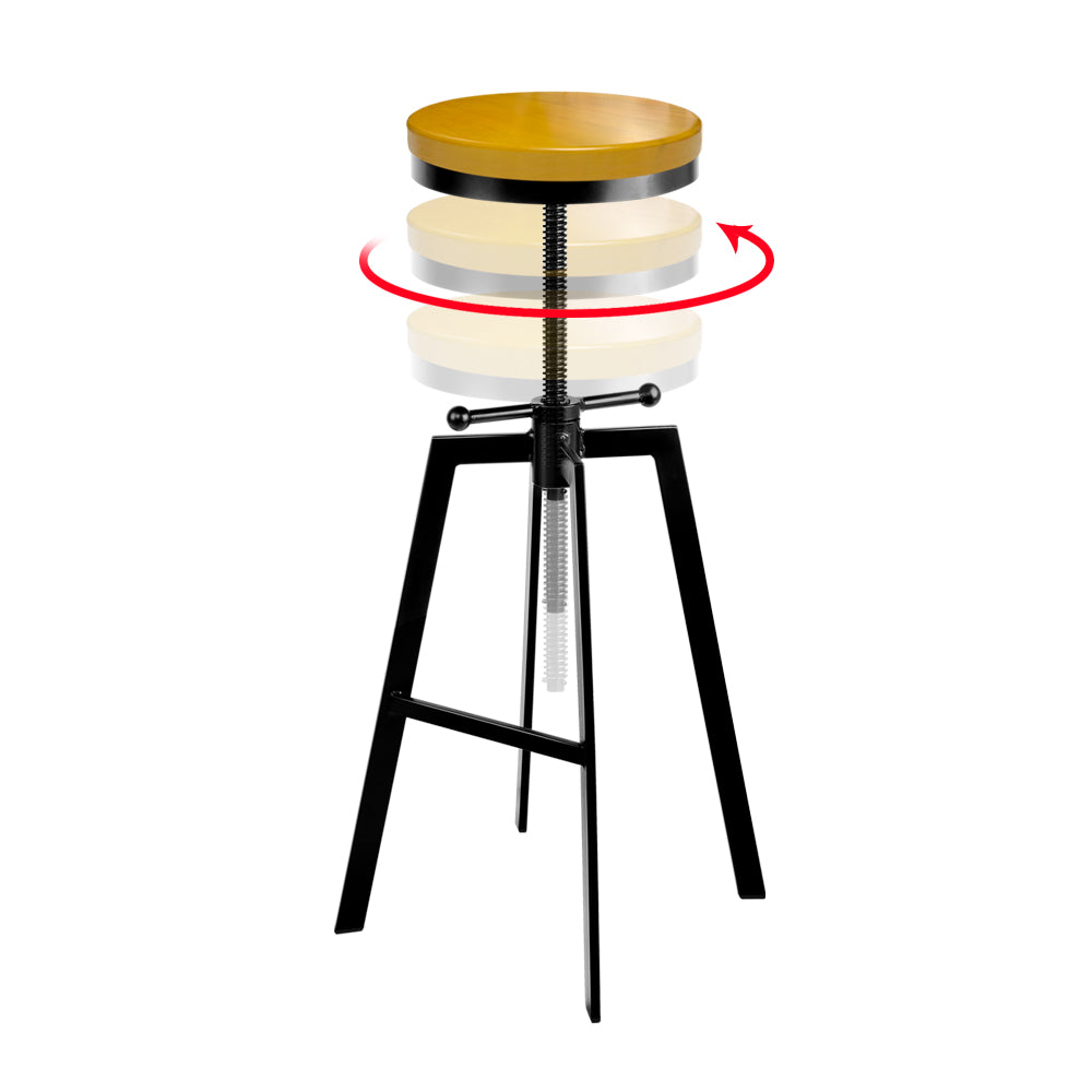 Artiss 2x Vintage Bar Stools Kitchen Stool Industrial Barstools Metal Swivel