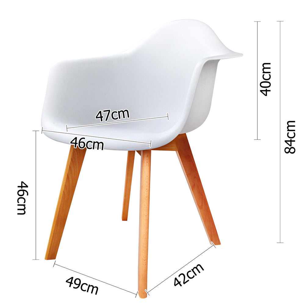 Artiss Set of 2 Replica Eames Dining Chairs - White