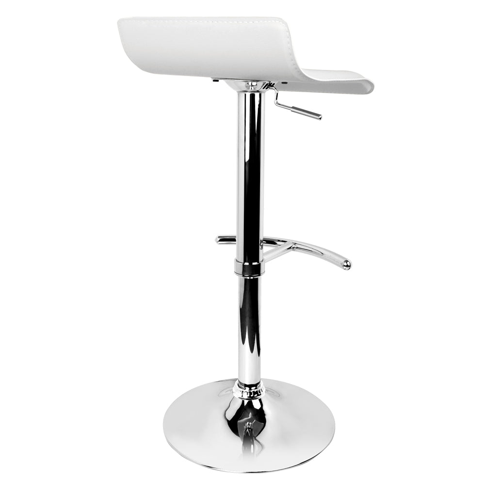 Artiss Set of 2 PU Leather Wave Style Bar Stools - White