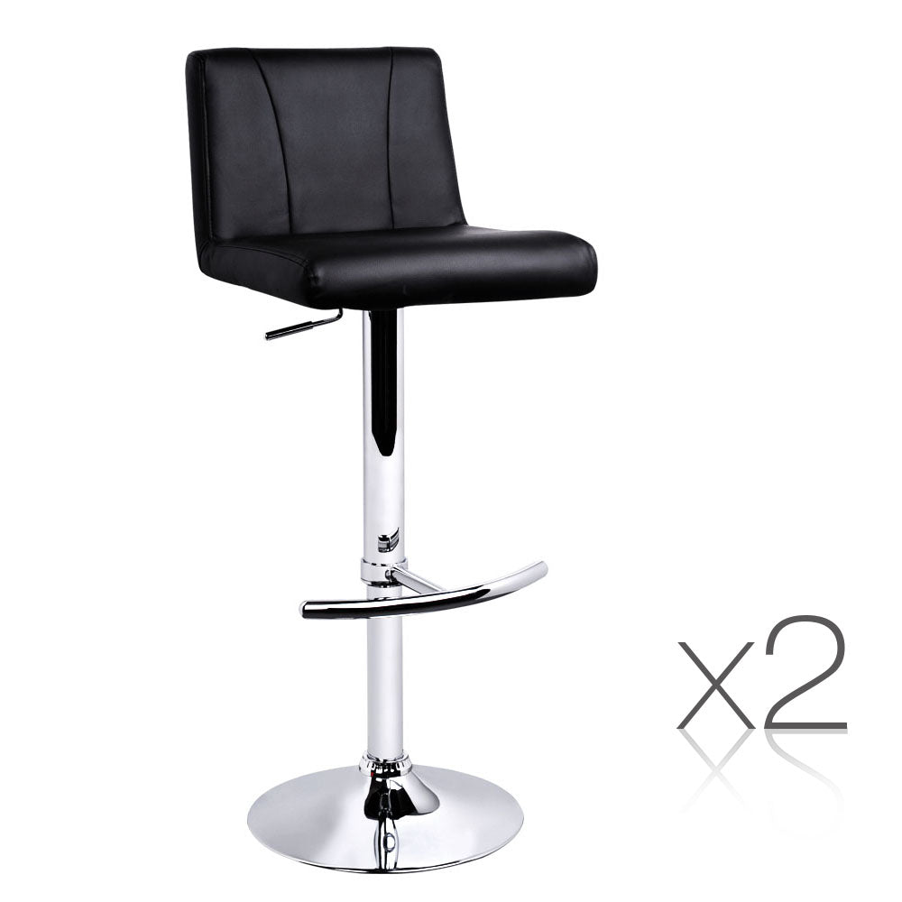 2x Artiss Bar stools Swivel Bar Stool Chairs Gas Lift Barstools Kitchen Black
