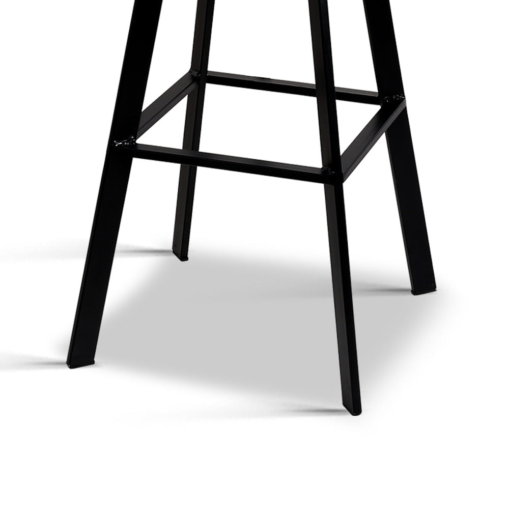 Artiss Rustic Industrial Style Metal Bar Stool - Black and Wood