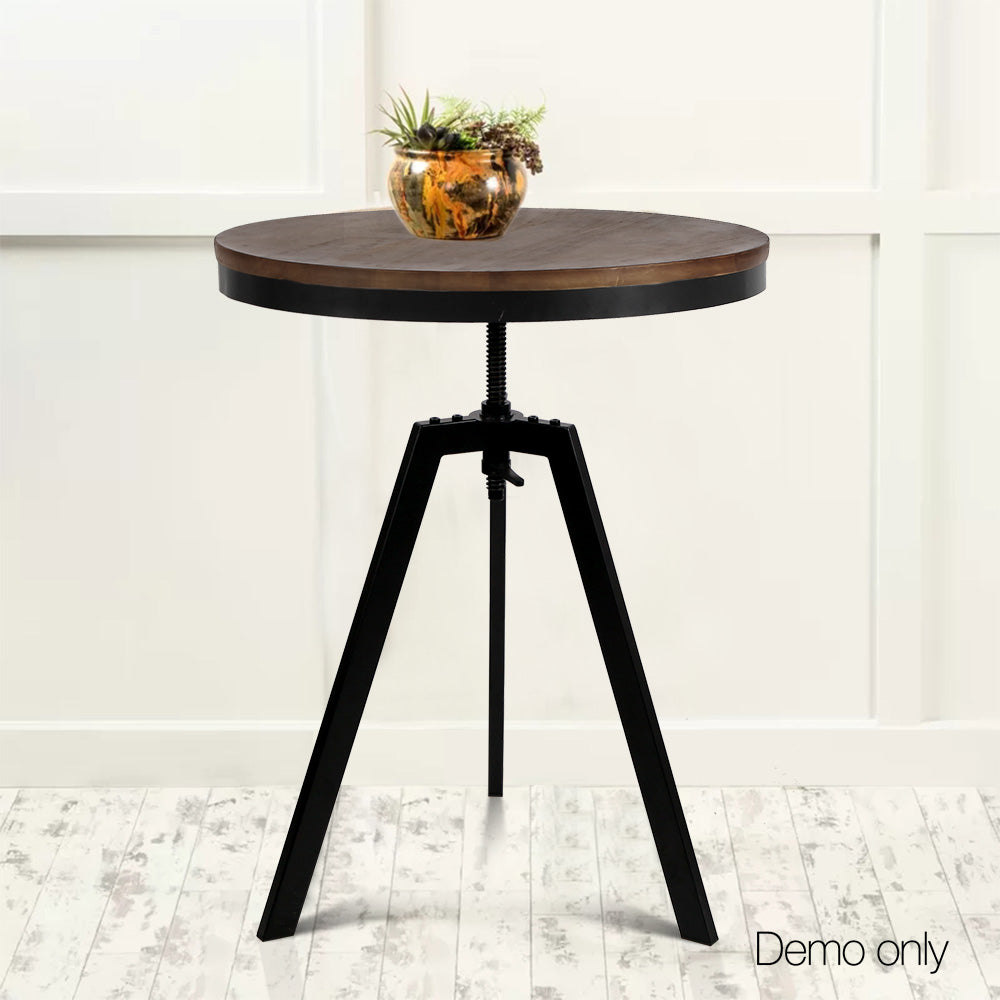 Artiss Elm Wood Round Dining Table - Dark Brown