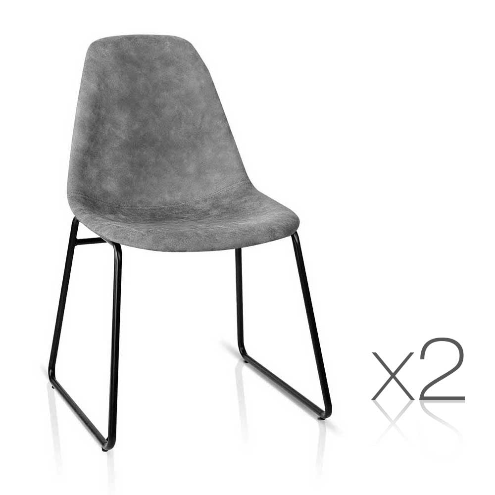 Artiss Set of 2 PU Leather Dining Chairs - Grey