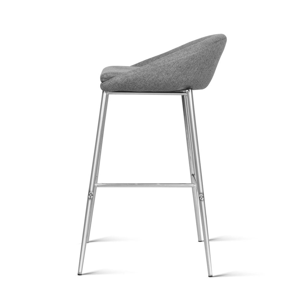 Artiss Set of 2 Fabric Bar Stools - Grey