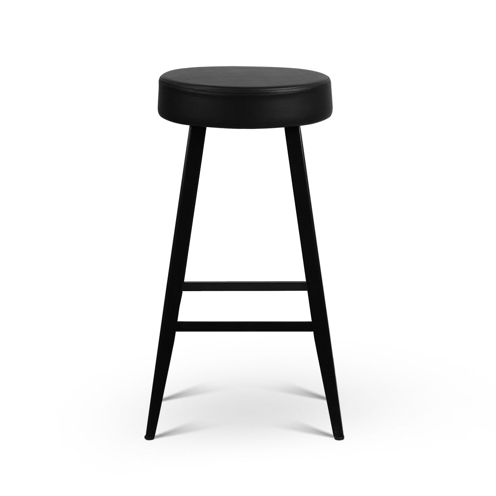 Artiss Set of 2 PU Leather Bar Stools - Black