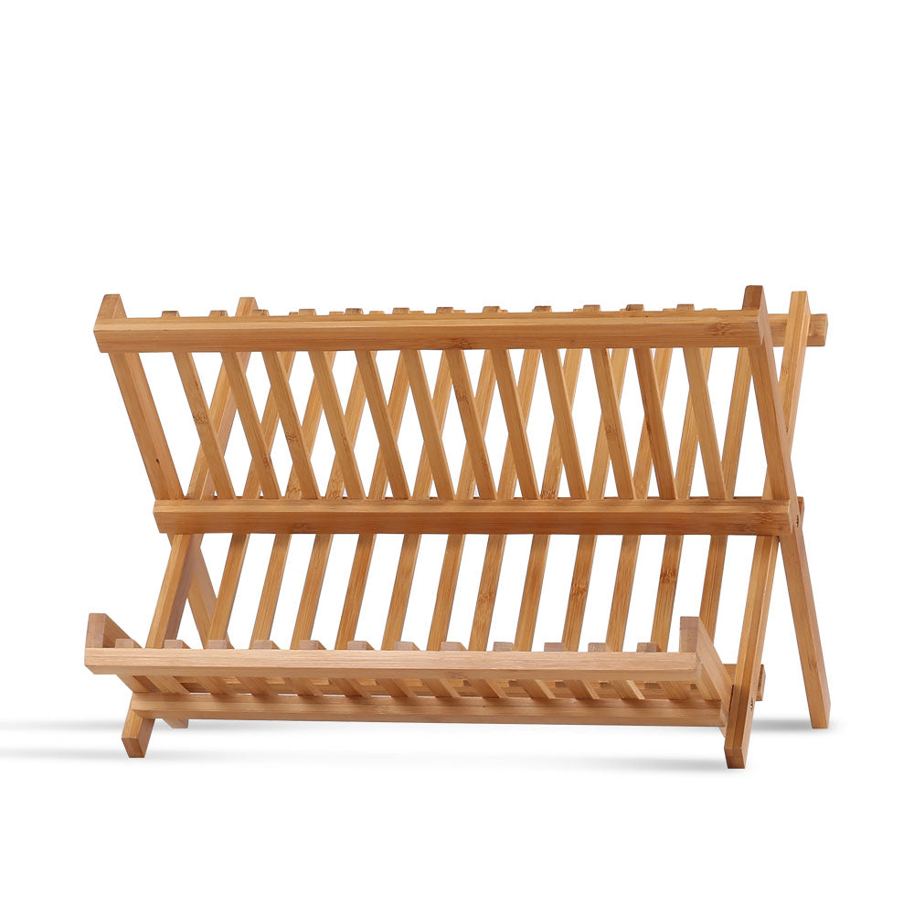 Artiss 2 Tier Bamboo Dish Rack