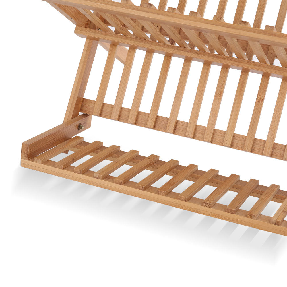 Artiss 2 Tier Bamboo Dish Rack