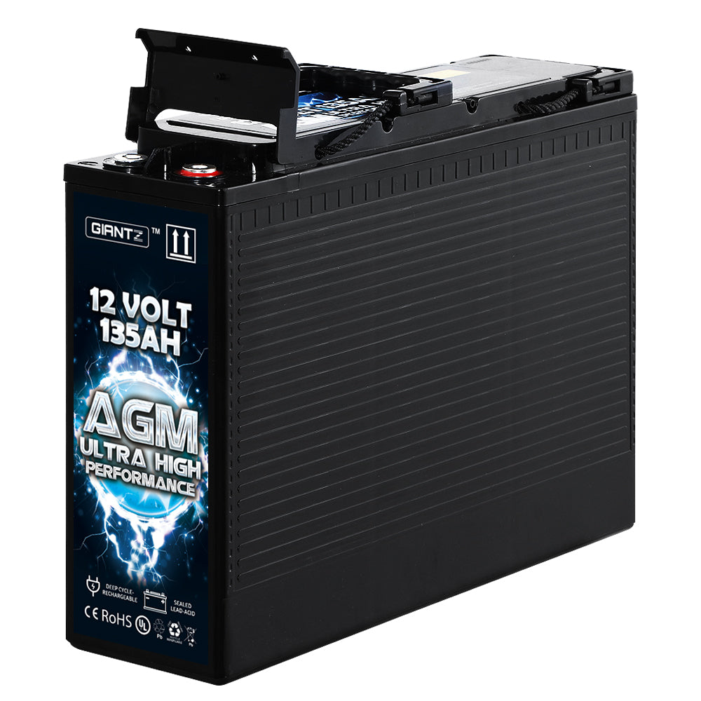 GIANTZ 12V 135AH AGM Deep Cycle Battery Portable 4WD Sealed Marine Solar Slim