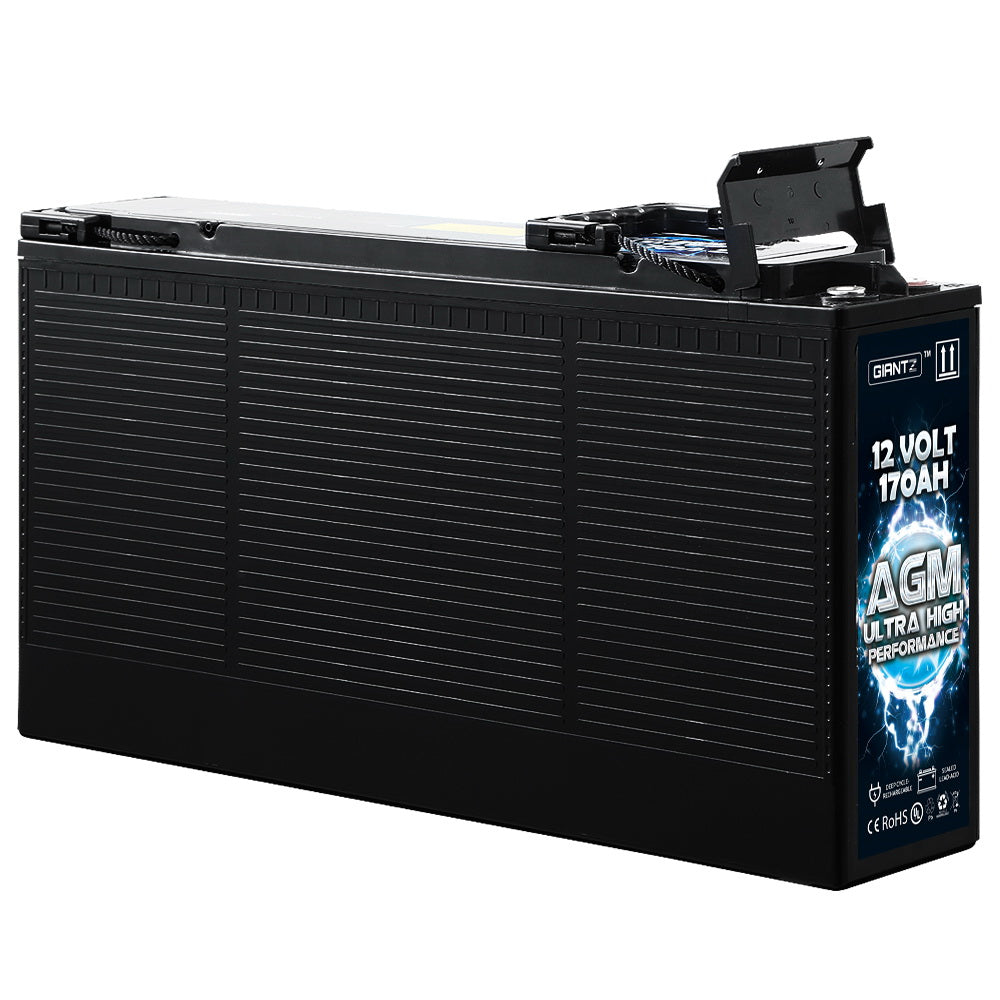 GIANTZ 12V 170AH AGM Deep Cycle Battery Portable 4WD Sealed Marine Solar Slim