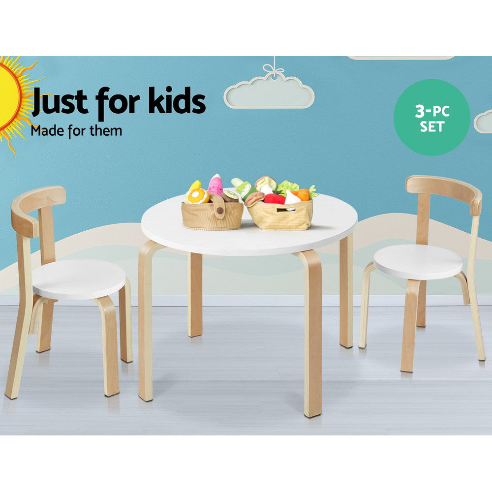 Keezi Nordic Kids Table Chair Set 3PC Desk Activity Study Play Children Modern