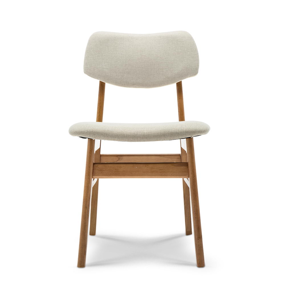 Artiss Set of 2 Wood & Fabric Dining Chairs - Beige