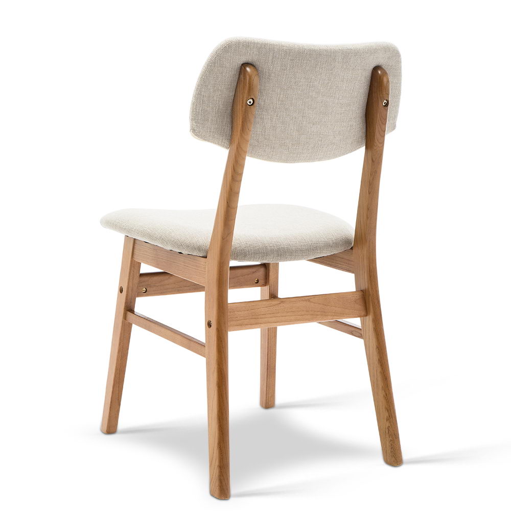 Artiss Set of 2 Wood & Fabric Dining Chairs - Beige