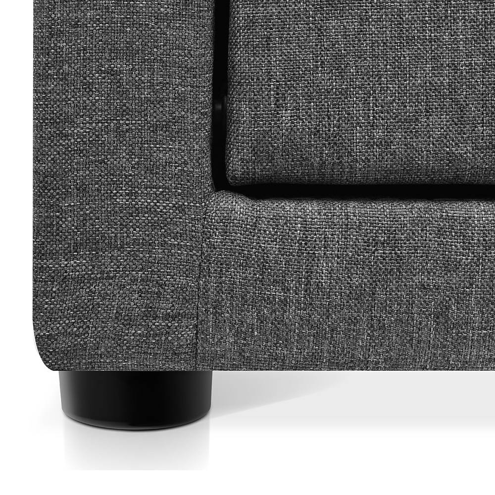 Artiss Fabric Bedside Table - Grey