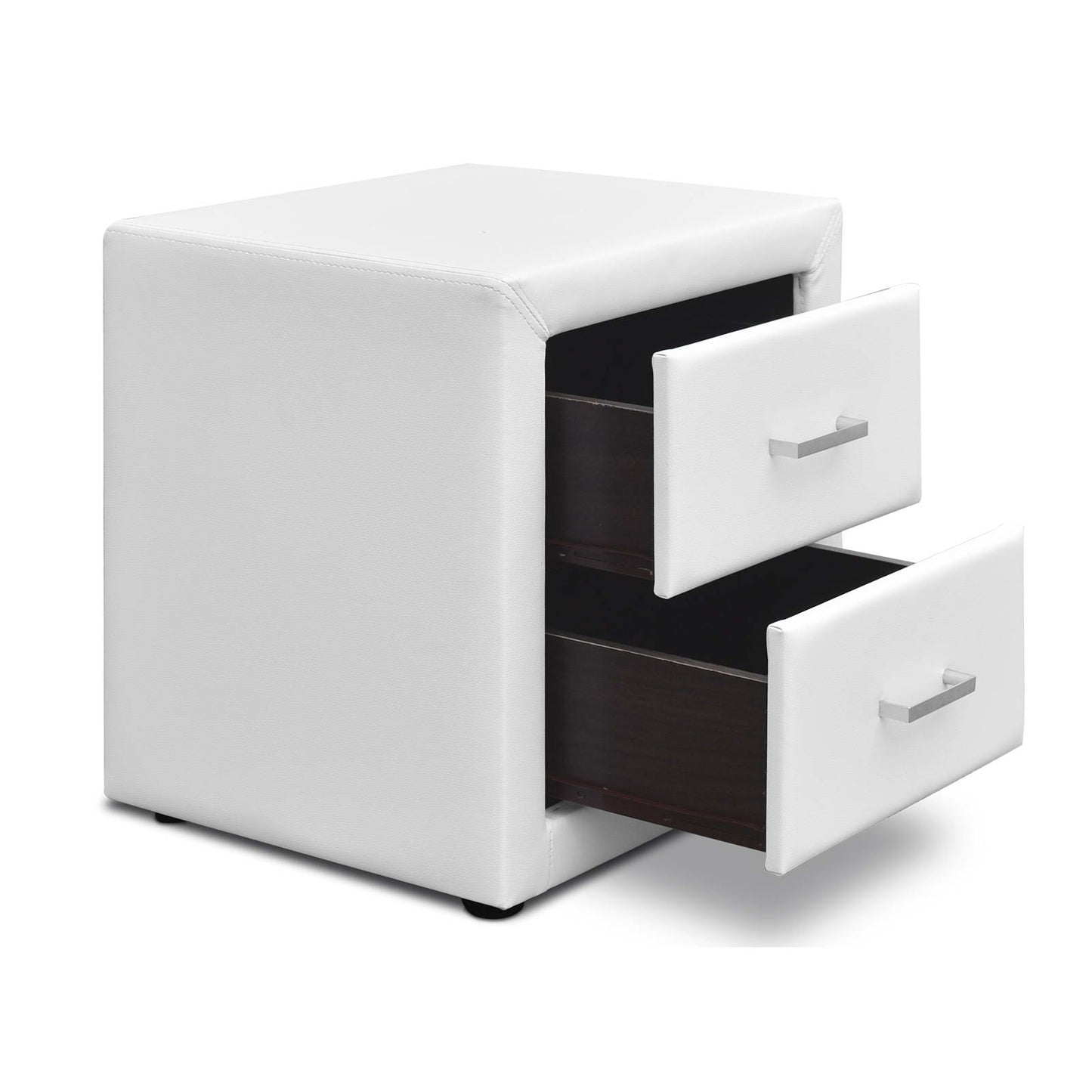 Artiss PVC Leather Bedside Table - White