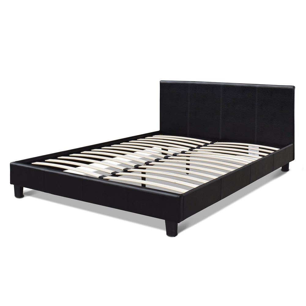 Artiss Queen Size PU Leather Bed Frame Headboard - Black