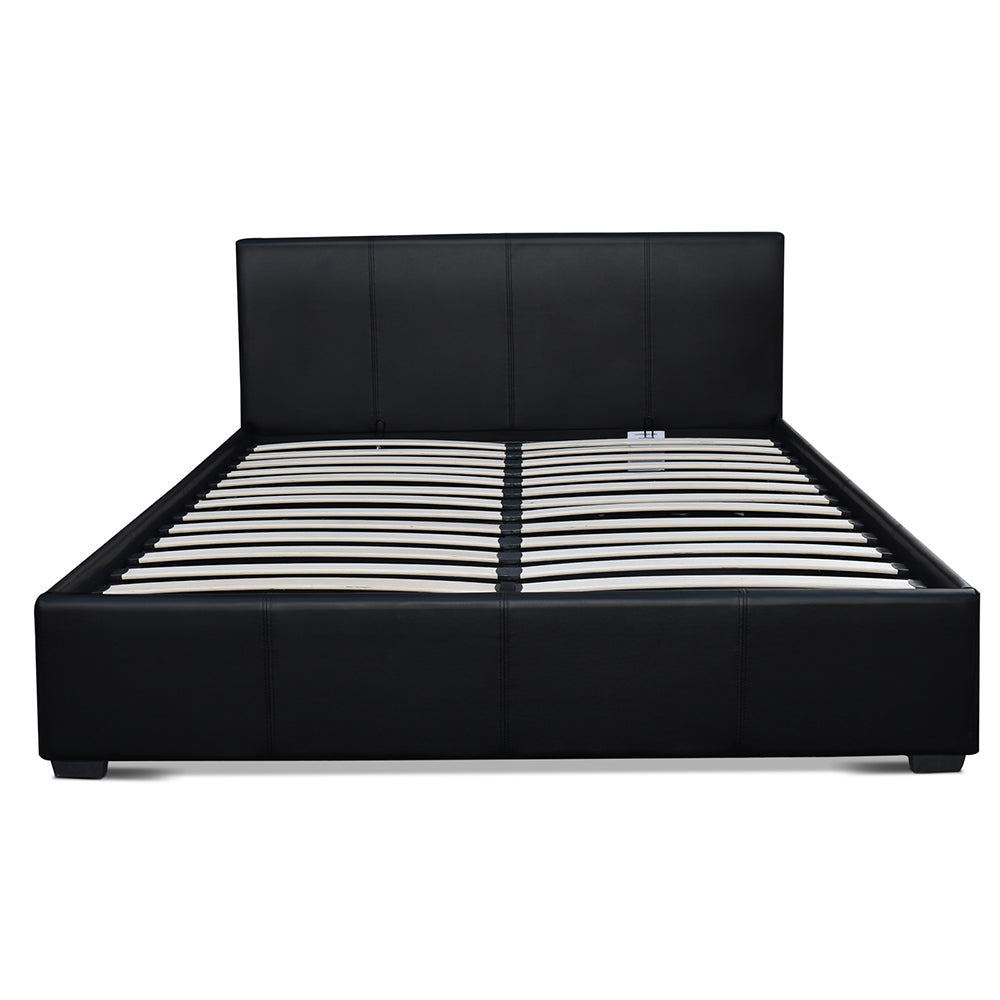 Artiss Nino Bed Frame PU Leather - Black Queen