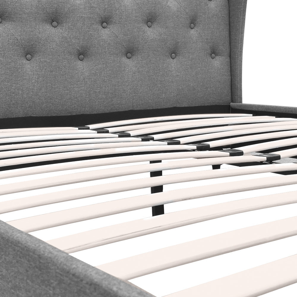 Artiss Pier Bed Frame Fabric - Grey Double