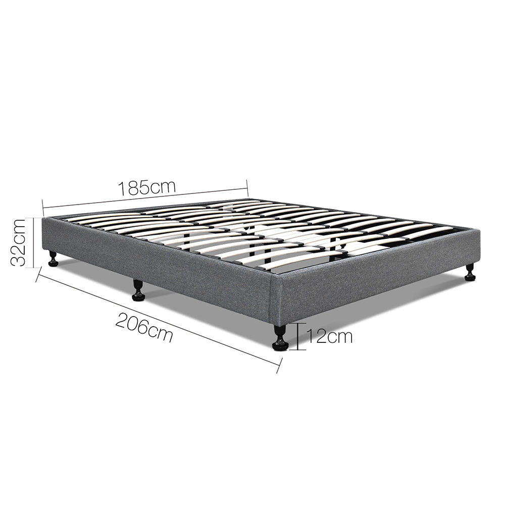 Artiss King Size Fabric and Wood Bed Frame - Grey