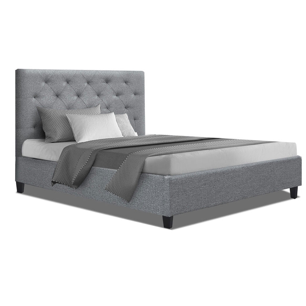 Artiss King Single Size Bed Frame Base Mattress Platform Fabric Wooden Grey VAN