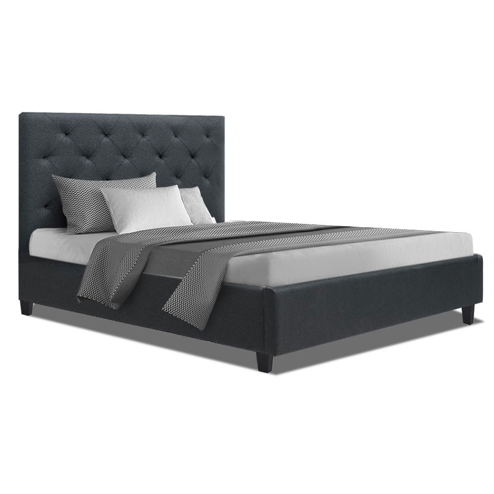 Artiss Single Size Bed Frame Base Mattress Platform Fabric Wooden Charcoal VAN