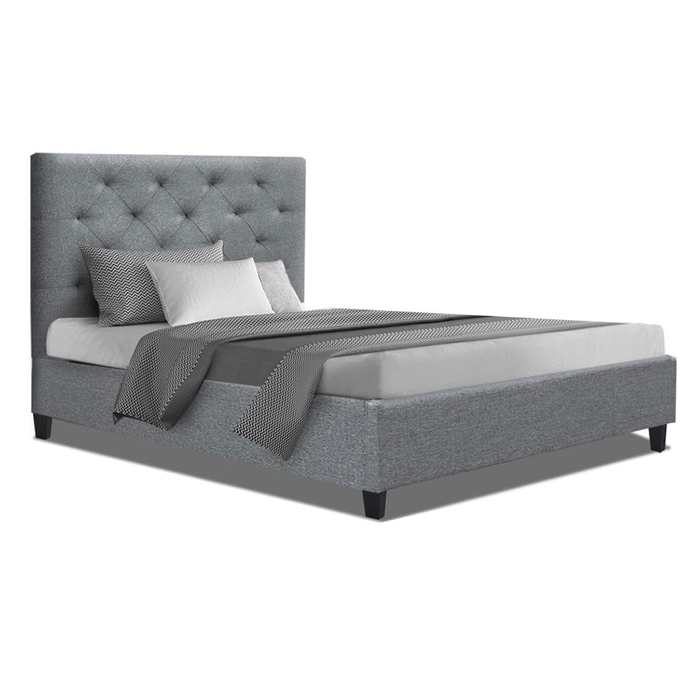 Artiss Single Size Bed Frame Base Mattress Platform Fabric Wooden Grey VAN
