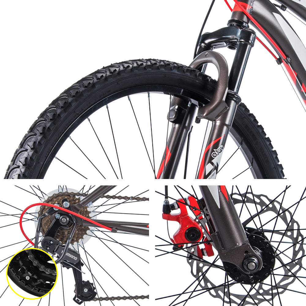 Huffy 27.5inch Mountain Bike Suspension Unisex Bicycle Shimano 18-speed Front Disc Brake