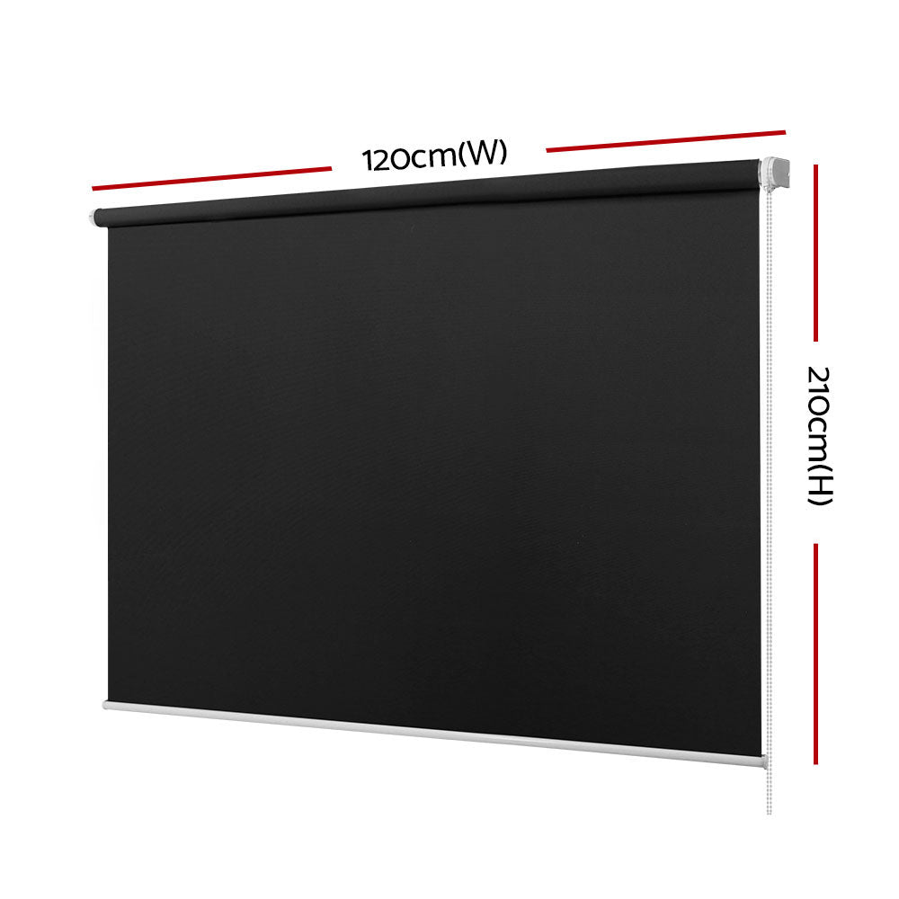 Roller Blinds Blockout Blackout Curtains Window Modern Shades 1.2X2.1M Black