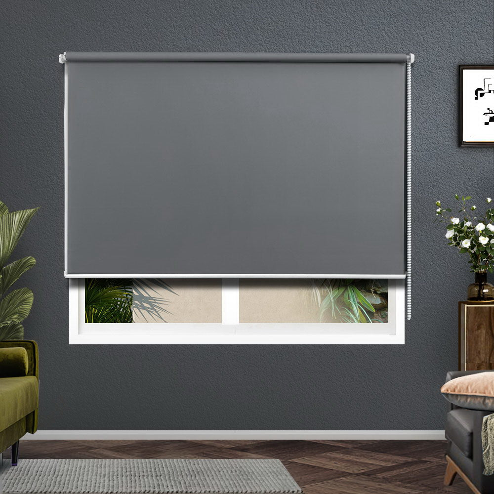 Roller Blinds Blockout Blackout Curtains Window Modern Shades 1.5X2.1M Grey