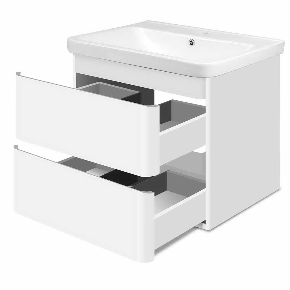 Cefito Ceramic Basin with Cabinet - White