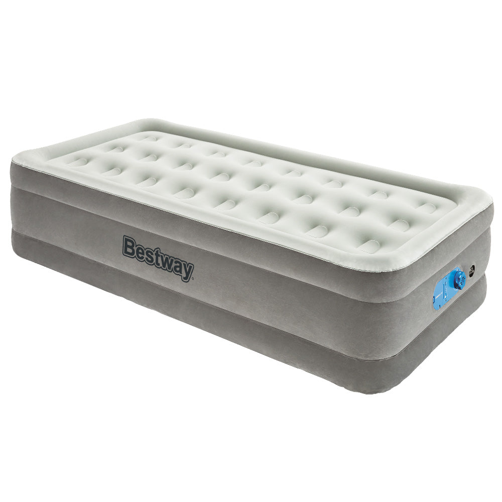 Bestway Single Air Bed Inflatable Mattress Sleeping Mat Battery Built-in Pump