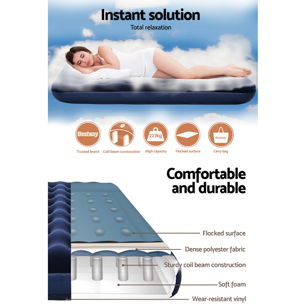 Bestway Air Bed Beds Inflatable Mattress Sleeping Camping Outdoor Single Size