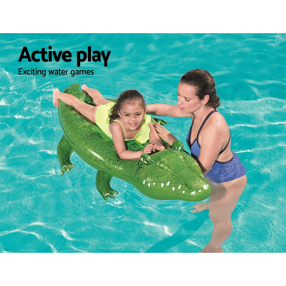 Bestway Inflatable Pool Float Crocodile Rider 168cm Pool Toy Play Pool