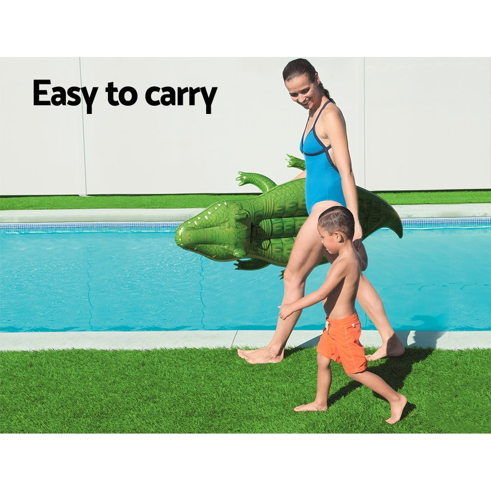 Bestway Inflatable Pool Float Crocodile Rider 168cm Pool Toy Play Pool