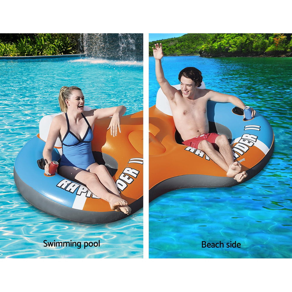 Bestway River Run 2 Inflatable Tube River Lake Pool Lounge Float Cooler Twin
