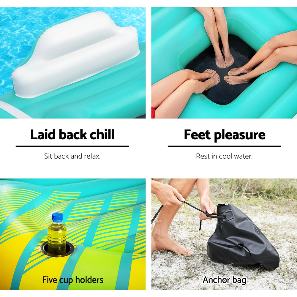 Bestway Float Inflatable Lounge Floats Raft Bed Pool Water Fun Sunshade Canopy