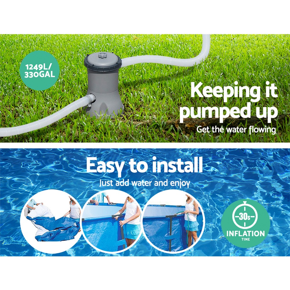 Bestway Swimming Pool Above Ground Pools Filter Pump Powewr Steel Frame