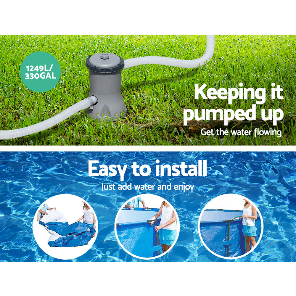 Bestway Swimming Pool Above Ground Filter Pump Steel Proâ„¢ Frame Pools 3.69M