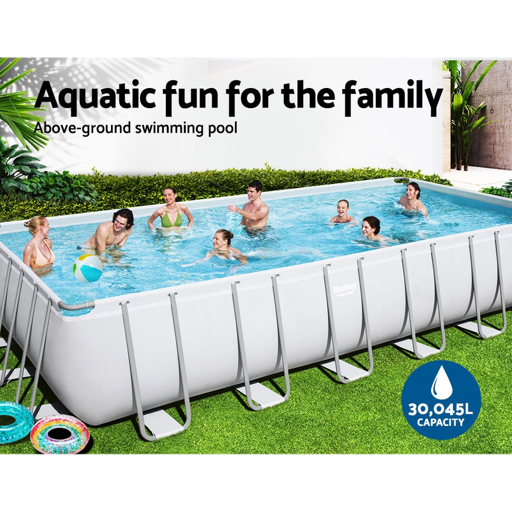 Bestway Above Ground Swimming Pool Power Steelâ„¢ Rectangular Frame Pools Filter