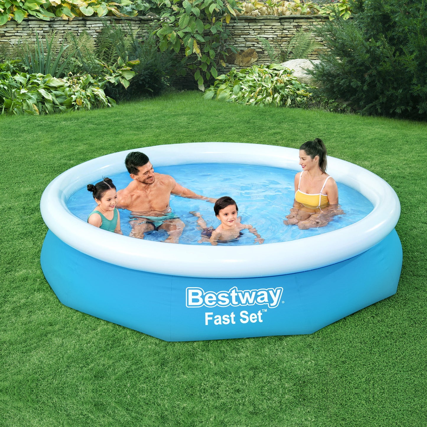 Bestway Swimming Pool Above Ground Kids Fast Set Pools with Filter Pump 3M