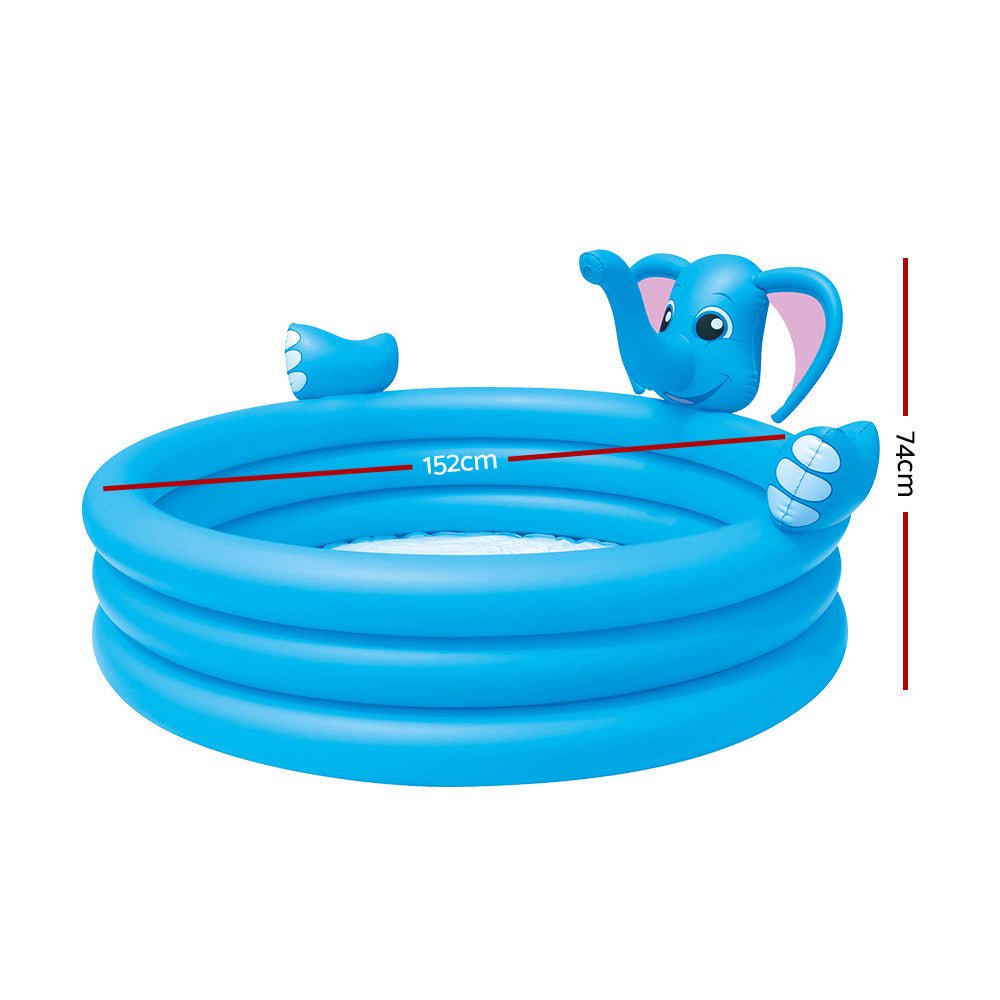 Bestway Inflatable Kids Play Pool 3 Ring Elephant Spray Splash Pools Game Toy