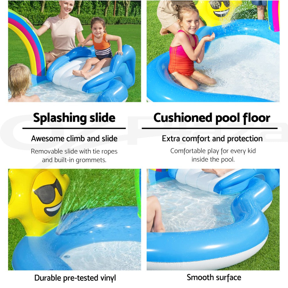 Bestway Swimming Pool Rainbow Slide Play Above Ground Kids Inflatable Pools