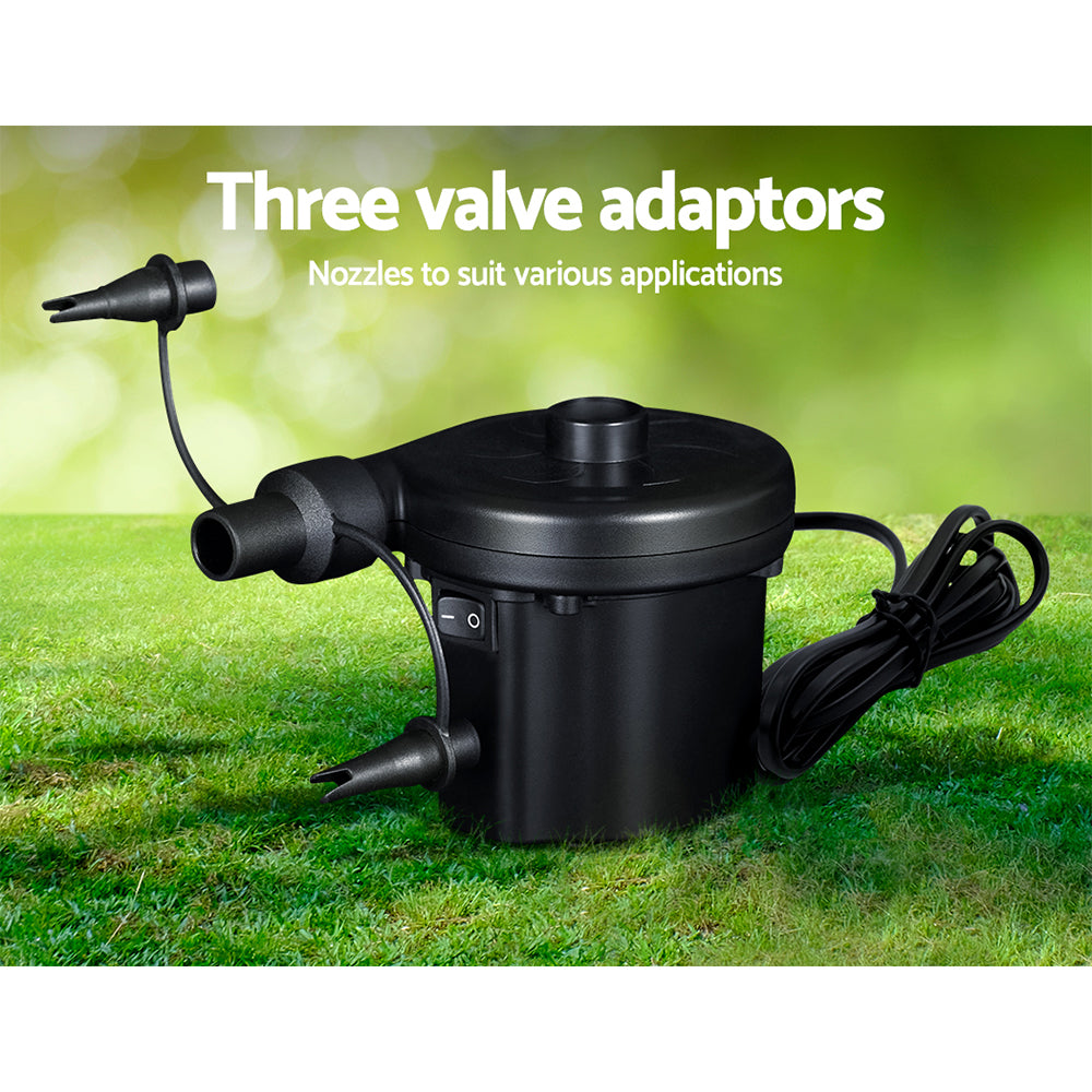 Bestway Sidewinder Electric AC Air Pump for Inflatables 3 Valve Adaptor Inflator