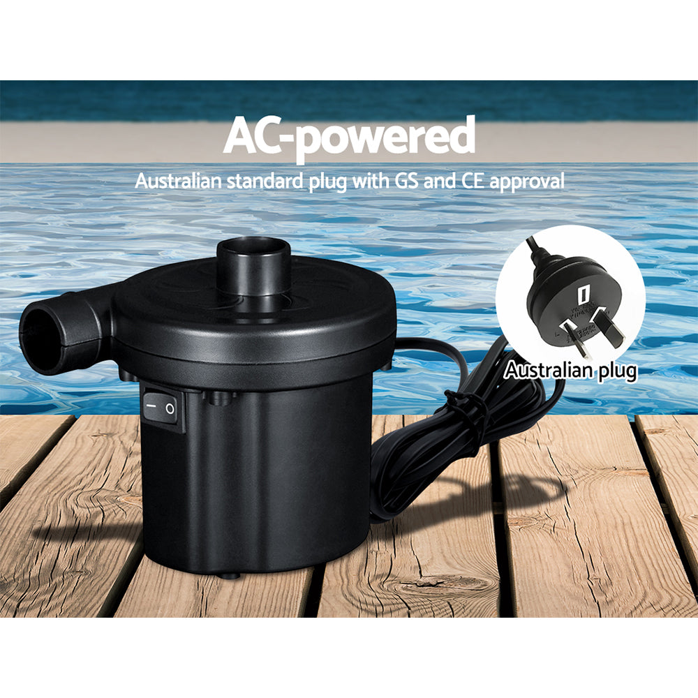 Bestway Sidewinder Electric AC Air Pump for Inflatables 3 Valve Adaptor Inflator