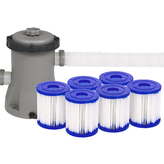 Bestway 300GPH Flowclear™ Filter Pump + 6X Filter Cartridge Combo Set Pool