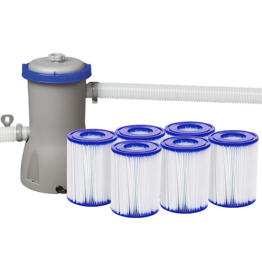 Bestway 800GPH Flowclear™ Filter Pump + 6X Filter Cartridge Combo For Pool