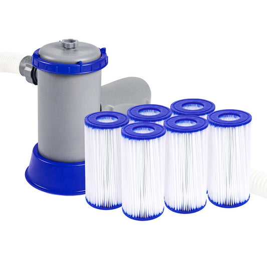 Bestway 1500GPH Flowclear™ Filter Pump 6X Filter Cartridge Combo Set For Pool