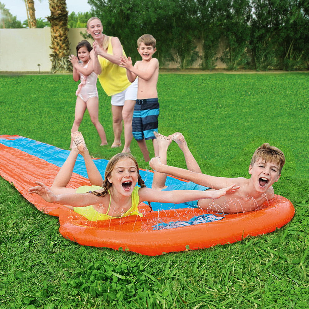 Bestway Inflatable Water Slip Slide Double Kids Splash Toy Outdoor Play 4.88M