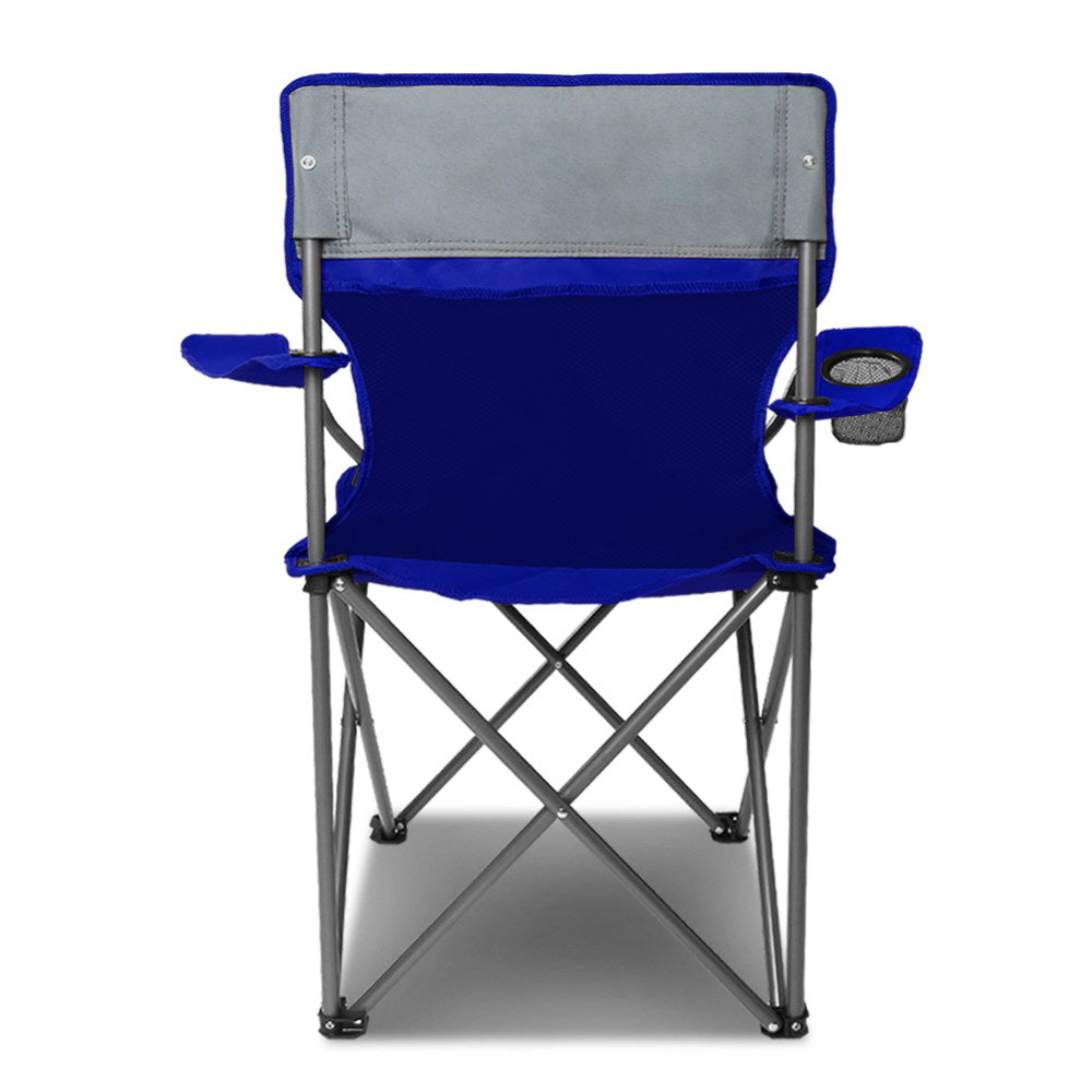 Set of 2 Portable Folding Camping Armchair - Blue