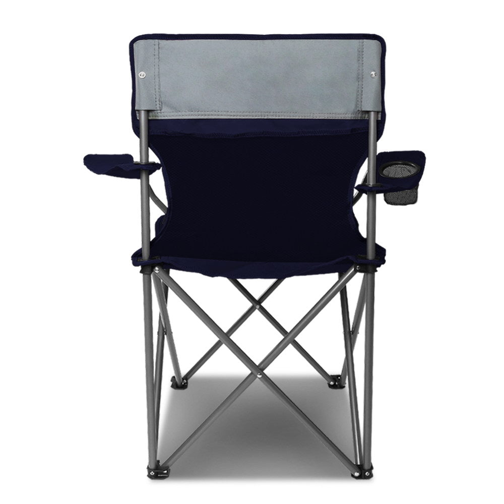 Set of 2 Portable Folding Camping Armchair - Navy