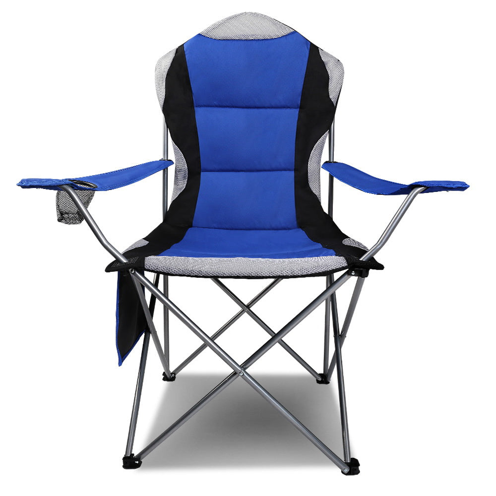 Set of 2 Portable Folding Camping Armchair - Blue